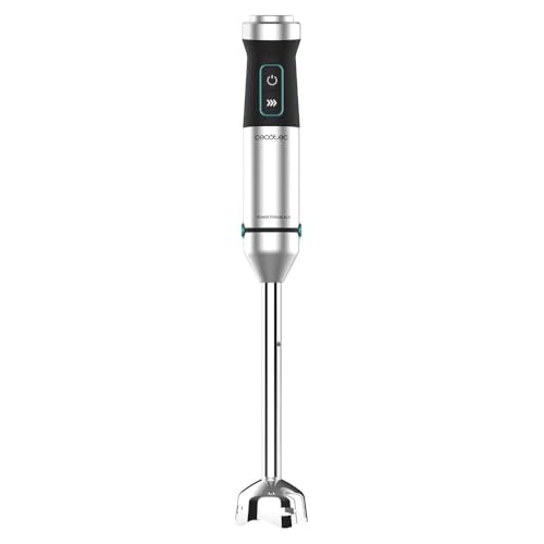 Cecotec Power TitanBlack 1500 XL PerfectCream&Crush Hand Blender, 1500 W, CrossBlades Technology with 4-Blade Blades, XL Foot, Includes Chopper, Whisk Sticks and Masher