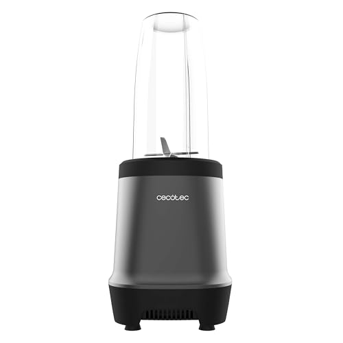 Cecotec EasyGo Power Titanium 350 350 W Portable Single Cup Blender, Ice Pick, 4 Blades Titanium Coated Black Blades, Includes 2 Cooling Tubes, 2 Portable Cups and 2 Lids