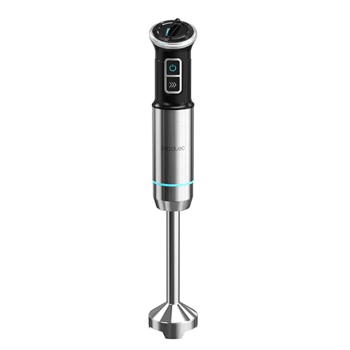 Cecotec Power TitanBlack 1500 XL PerfectCream&Crush Hand Blender, 1500 W, CrossBlades Technology with 4-Blade Blades, XL Foot, Includes Chopper, Whisk Sticks and Masher