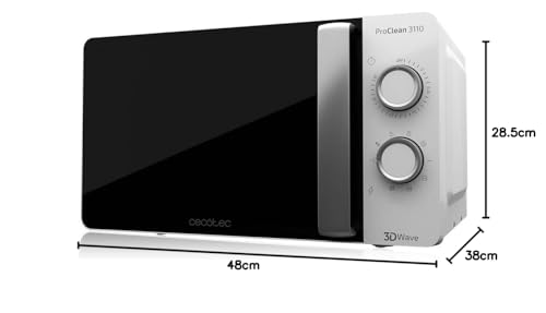 Cecotec ProClean 3010 Microwave, 700 W, 20 L Capacity, Ready2Clean Coating, 3DWave Technology, Defrost Mode, 6 Power Levels, Timer 30 mins