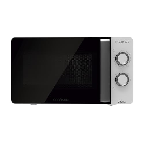 Cecotec ProClean 3010 Microwave, 700 W, 20 L Capacity, Ready2Clean Coating, 3DWave Technology, Defrost Mode, 6 Power Levels, Timer 30 mins