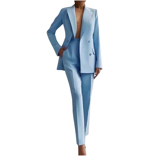NUSGEAR 2 Piece Suit Women Fashion Blazer and Pants Long Autumn Winter Slim Fit Elegant Business Office Party Dinner Solid Color Casual Suit Basic Jacket Comfortable Coat Set 2025