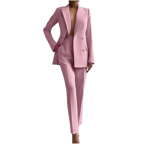 NUSGEAR 2 Piece Suit Women Fashion Blazer and Pants Long Autumn Winter Slim Fit Elegant Business Office Party Dinner Solid Color Casual Suit Basic Jacket Comfortable Coat Set 2025