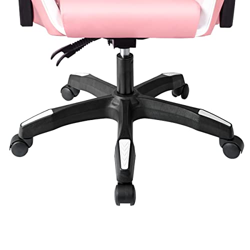 Ergonomic Reclining Gaming Chair with Lumbar and Cervical Cushion | Adjustable Height, Padded Armrests, 360° Wheels | Ideal for Office, Desk, Telework, Study, Gaming, Computer