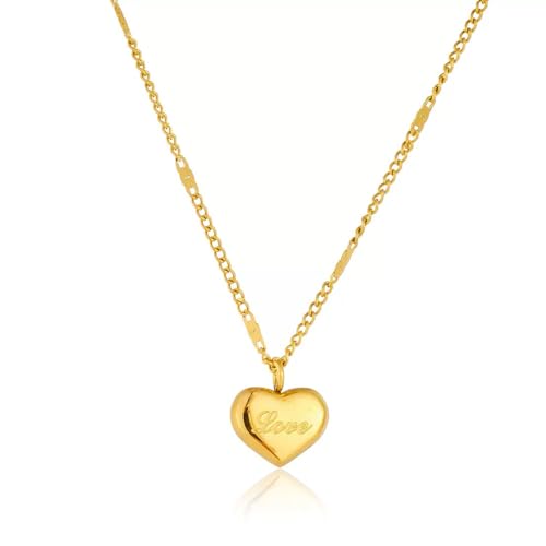 Heart Necklaces for Women, Silver Heart Necklace, Simple Choker, Fashion Jewelry, Birthday Gift for Mother Daughter - Gold and Silver