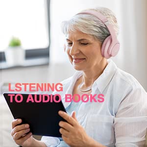 KVIDIO Wireless On-Ear Headphones, 55 Hours Playtime Bluetooth Headphones, Foldable Lightweight Headphones with Microphone, Deep Bass (Black)