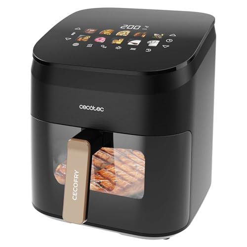 Cecotec Air Fryer 8L with Double Grill, Air Fryer, Cecofry&Grill Duoheat 8000. 2200W, Perfect Golden and Grill Flavor in Meat, Temperature between 80-200°C, 8 Menus and Window