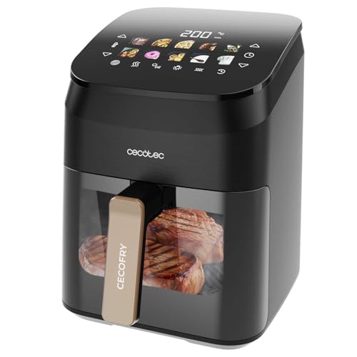 Cecotec Air Fryer 8L with Double Grill, Air Fryer, Cecofry&Grill Duoheat 8000. 2200W, Perfect Golden and Grill Flavor in Meat, Temperature between 80-200°C, 8 Menus and Window