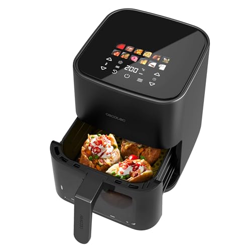 Cecotec Air Fryer 8L with Double Grill, Air Fryer, Cecofry&Grill Duoheat 8000. 2200W, Perfect Golden and Grill Flavor in Meat, Temperature between 80-200°C, 8 Menus and Window