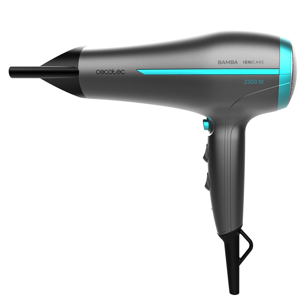 Cecotec Bamba IoniCare 5200 Aura Black Ionic Hair Dryer. 2300W, Concentrator and Diffuser, Frizz Free Hair, DC Motor, Real Ion, High Air Flow, 2 Speeds and 3 Temperatures