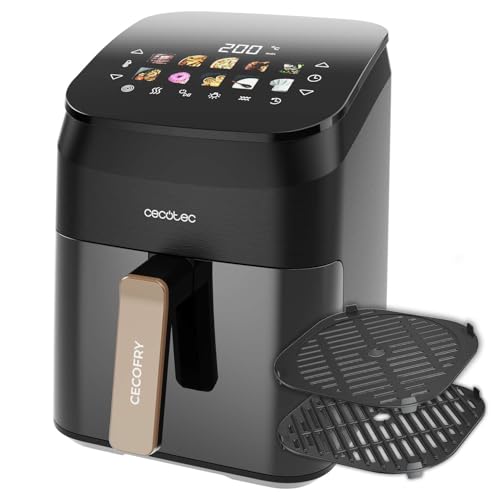 Cecotec Air Fryer 8L with Double Grill, Air Fryer, Cecofry&Grill Duoheat 8000. 2200W, Perfect Golden and Grill Flavor in Meat, Temperature between 80-200°C, 8 Menus and Window