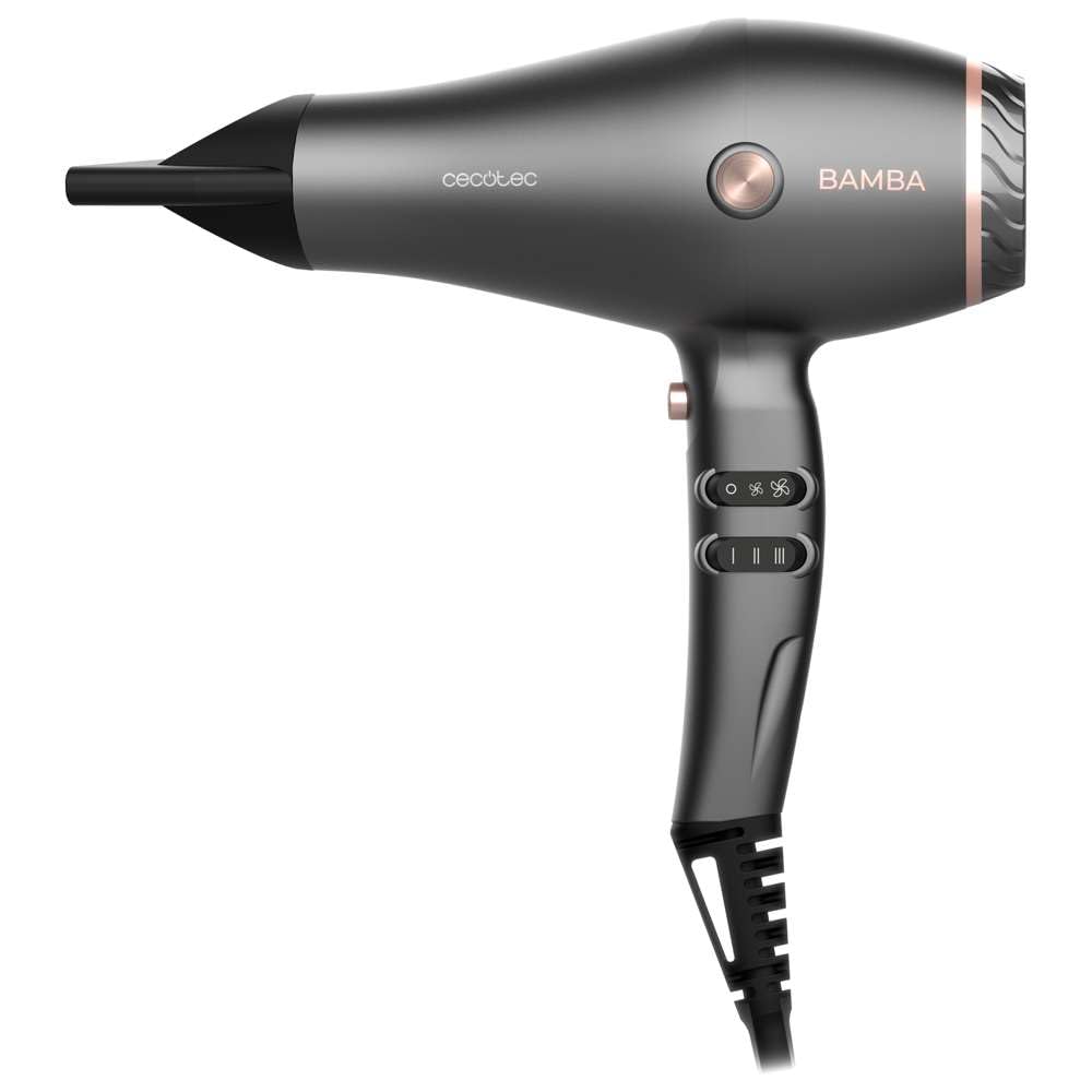 Cecotec Bamba IoniCare 5200 Aura Black Ionic Hair Dryer. 2300W, Concentrator and Diffuser, Frizz Free Hair, DC Motor, Real Ion, High Air Flow, 2 Speeds and 3 Temperatures