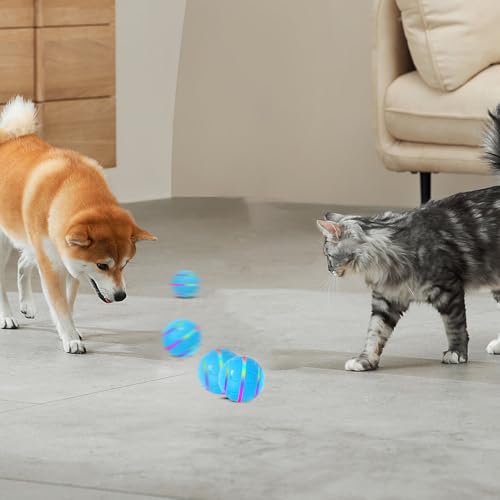 Dog Toy Ball, Interactive Dog Toy, USB Rechargeable with LED Lights, Indoor Vibrating Games, Active for Small Medium Large Breeds