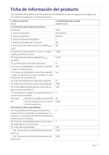 XIAOMI POCO X7 Pro Smartphone 12+512GB, CrystalRes 1.5K 120Hz AMOLED Display, MediaTek Dimensity 8400-Ultra, 50MP Camera, 90W HyperCharge, Charger Not Included, Black (ES Version)