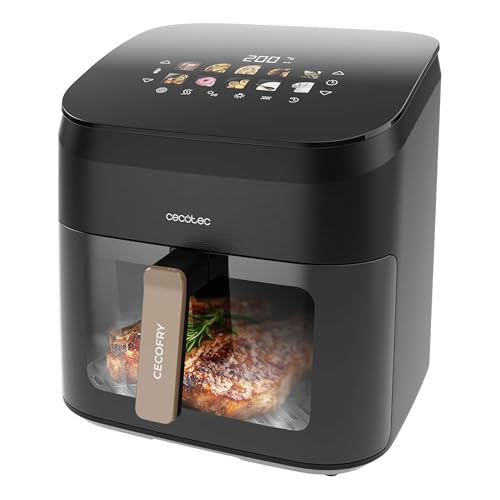 Cecotec Air Fryer 8L with Double Grill, Air Fryer, Cecofry&Grill Duoheat 8000. 2200W, Perfect Golden and Grill Flavor in Meat, Temperature between 80-200°C, 8 Menus and Window