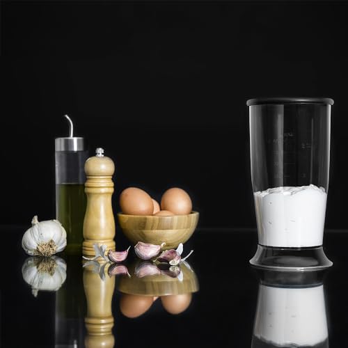 Cecotec Power TitanBlack 1500 XL PerfectCream&Crush Hand Blender, 1500 W, CrossBlades Technology with 4-Blade Blades, XL Foot, Includes Chopper, Whisk Sticks and Masher