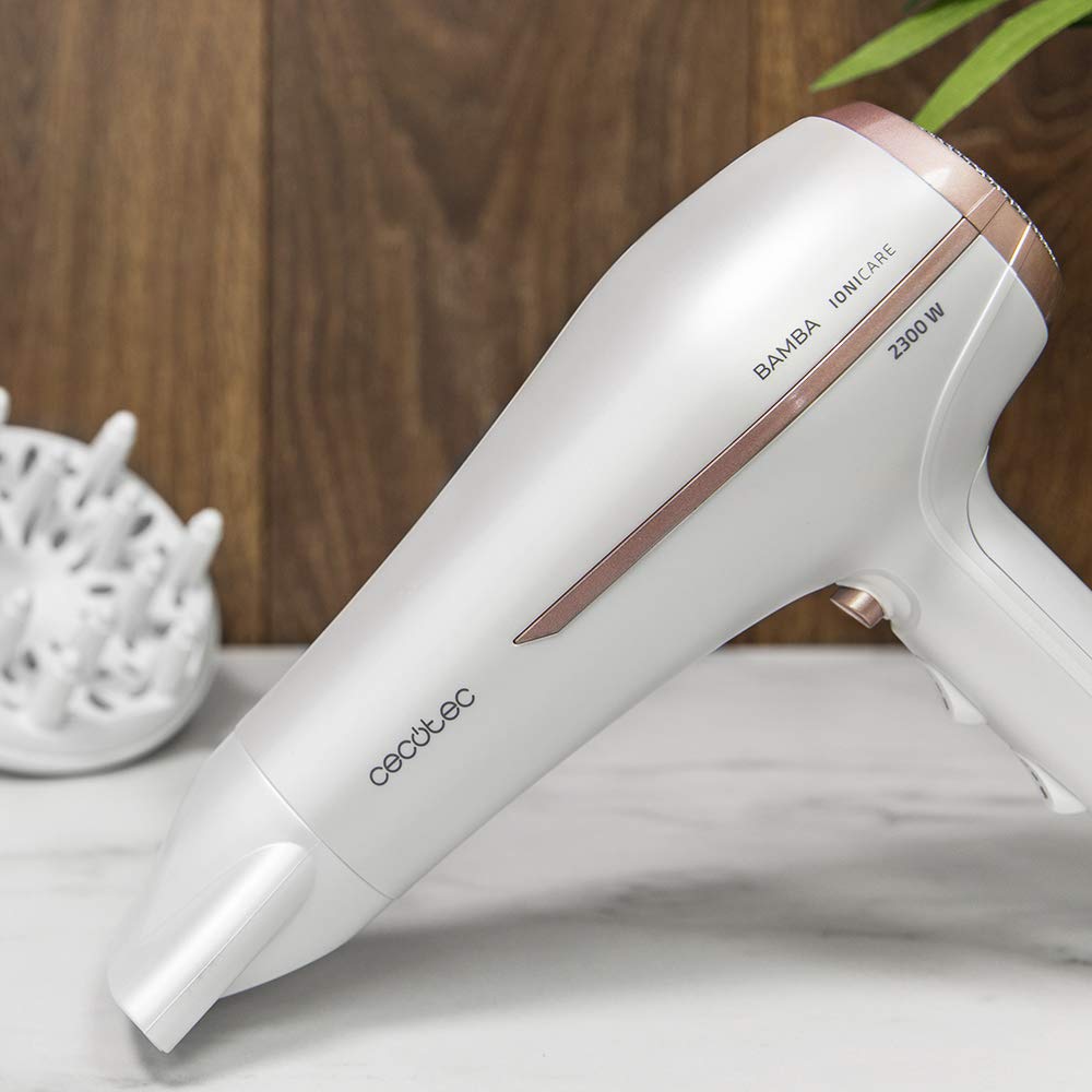 Cecotec Bamba IoniCare 5200 Aura Black Ionic Hair Dryer. 2300W, Concentrator and Diffuser, Frizz Free Hair, DC Motor, Real Ion, High Air Flow, 2 Speeds and 3 Temperatures