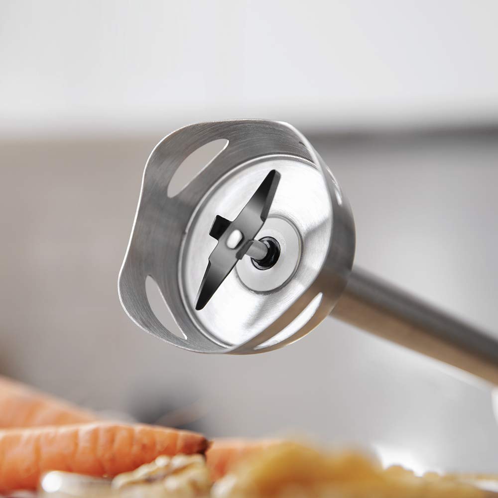 Cecotec Power TitanBlack 1500 XL PerfectCream&Crush Hand Blender, 1500 W, CrossBlades Technology with 4-Blade Blades, XL Foot, Includes Chopper, Whisk Sticks and Masher