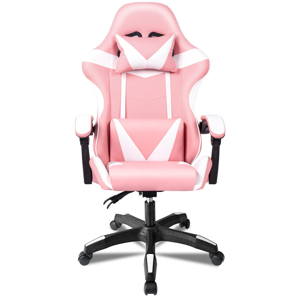 Ergonomic Reclining Gaming Chair with Lumbar and Cervical Cushion | Adjustable Height, Padded Armrests, 360° Wheels | Ideal for Office, Desk, Telework, Study, Gaming, Computer