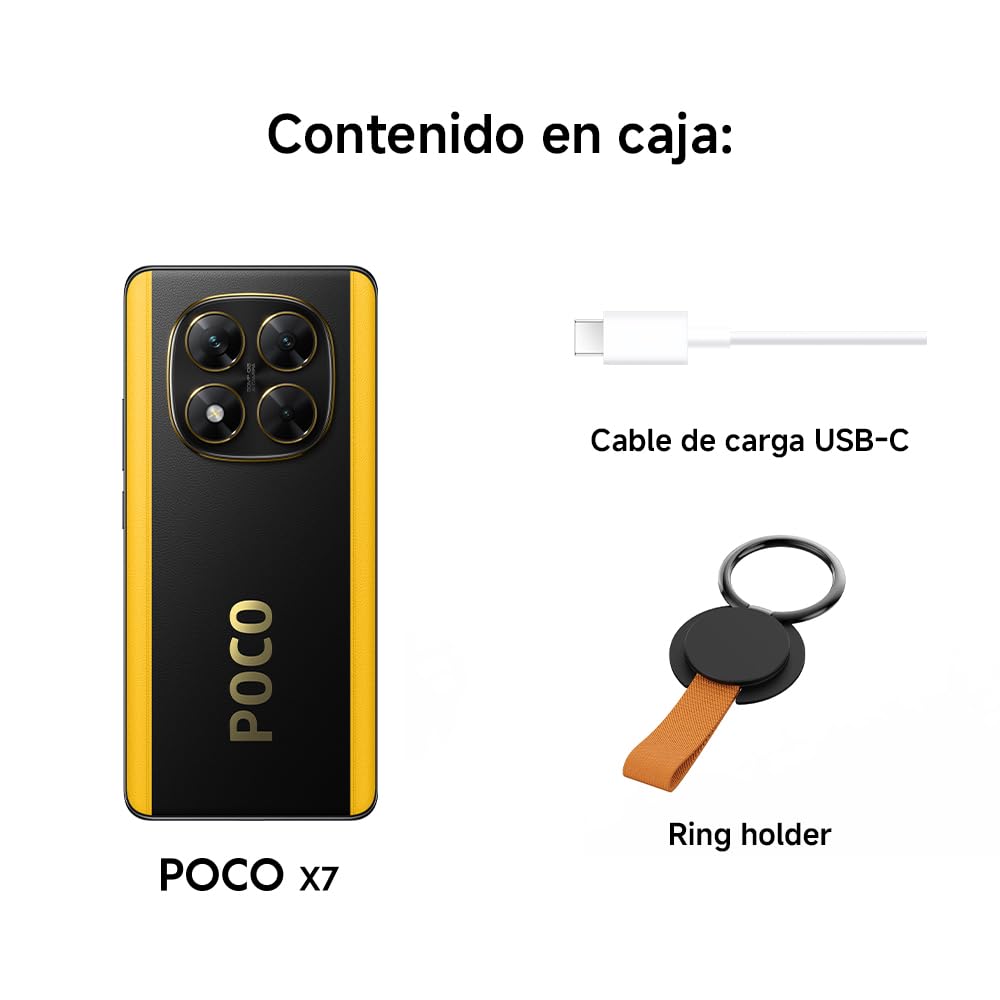 XIAOMI POCO X7 Pro Smartphone 12+512GB, CrystalRes 1.5K 120Hz AMOLED Display, MediaTek Dimensity 8400-Ultra, 50MP Camera, 90W HyperCharge, Charger Not Included, Black (ES Version)