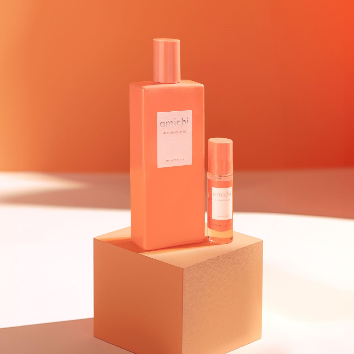 AMICHI - Mandarine Musk, Women's Gift Box, 75 ml Cologne + Body Wash 75 ml + Body Lotion 75 ml, Women's Eau de Toilette, Sweet and Citrus Fragrance, Long Lasting Extravagant Scent