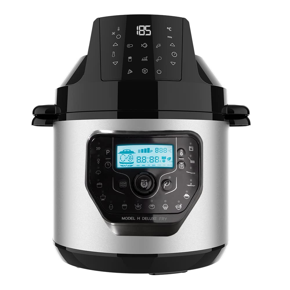 Cecotec Programmable Electric Pressure Cooker GM Model D, Multifunction, 6 Menus, Frying Function, Capacity of 6L, 70-125 kPa, Programmable 24h, Includes Recipe Book, 1000W, Steel and Black