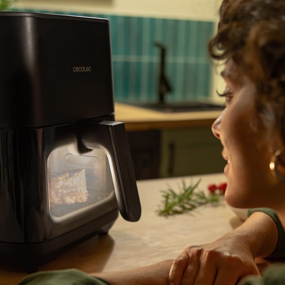 Cecotec Air Fryer 8L with Double Grill, Air Fryer, Cecofry&Grill Duoheat 8000. 2200W, Perfect Golden and Grill Flavor in Meat, Temperature between 80-200°C, 8 Menus and Window