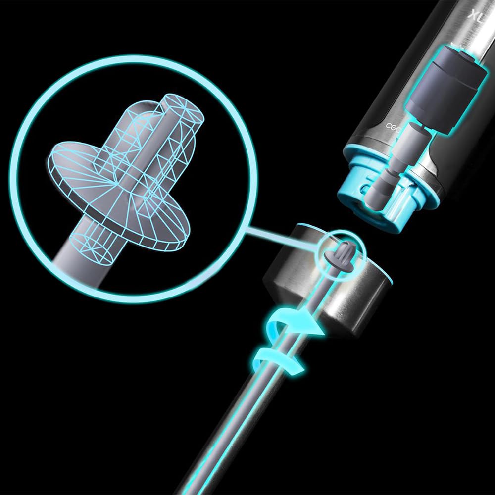 Cecotec Power TitanBlack 1500 XL PerfectCream&Crush Hand Blender, 1500 W, CrossBlades Technology with 4-Blade Blades, XL Foot, Includes Chopper, Whisk Sticks and Masher