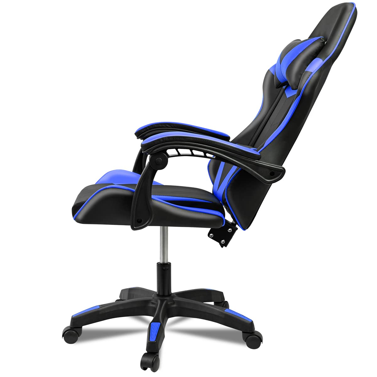 Ergonomic Reclining Gaming Chair with Lumbar and Cervical Cushion | Adjustable Height, Padded Armrests, 360° Wheels | Ideal for Office, Desk, Telework, Study, Gaming, Computer