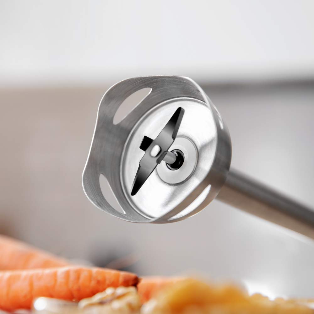 Cecotec Power TitanBlack 1500 XL PerfectCream&Crush Hand Blender, 1500 W, CrossBlades Technology with 4-Blade Blades, XL Foot, Includes Chopper, Whisk Sticks and Masher