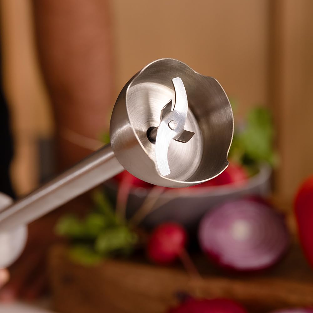 Cecotec Power TitanBlack 1500 XL PerfectCream&Crush Hand Blender, 1500 W, CrossBlades Technology with 4-Blade Blades, XL Foot, Includes Chopper, Whisk Sticks and Masher