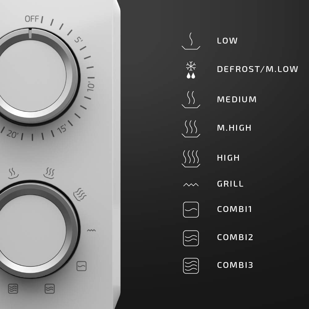 Cecotec ProClean 3010 Microwave, 700 W, 20 L Capacity, Ready2Clean Coating, 3DWave Technology, Defrost Mode, 6 Power Levels, Timer 30 mins