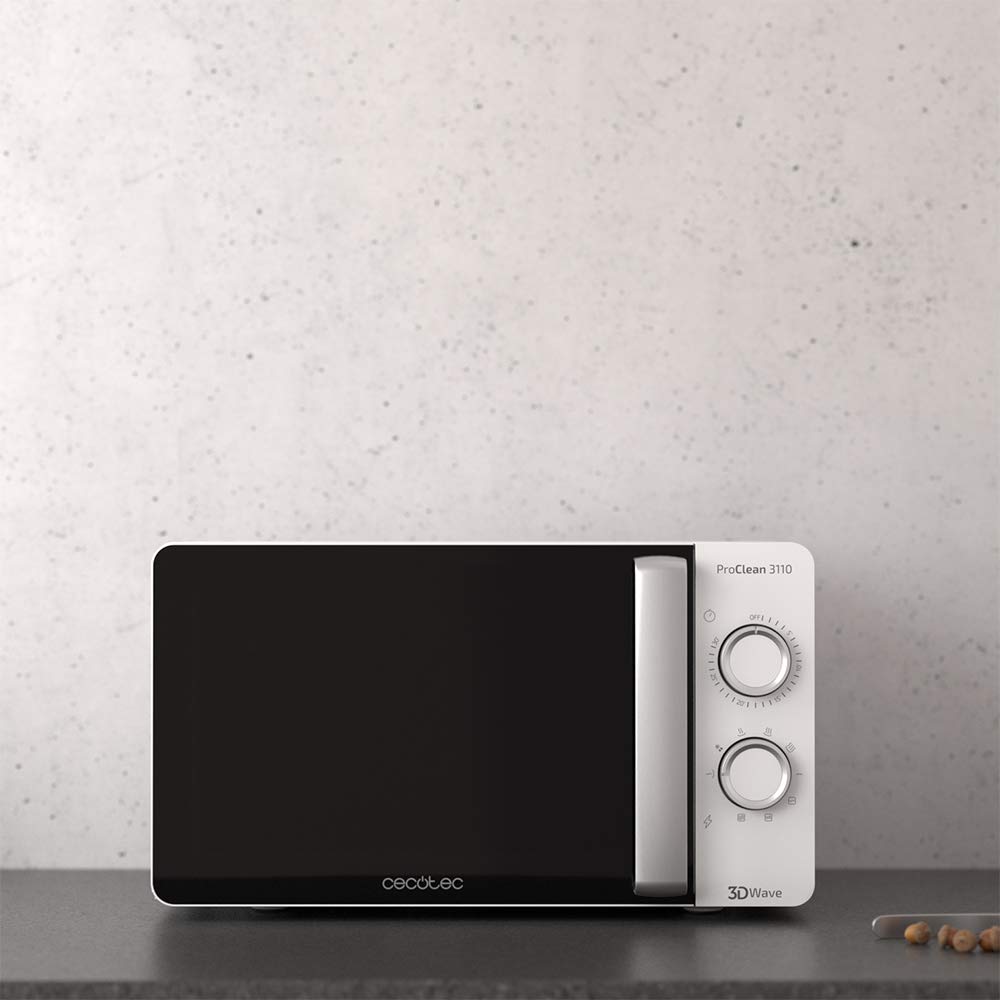 Cecotec ProClean 3010 Microwave, 700 W, 20 L Capacity, Ready2Clean Coating, 3DWave Technology, Defrost Mode, 6 Power Levels, Timer 30 mins