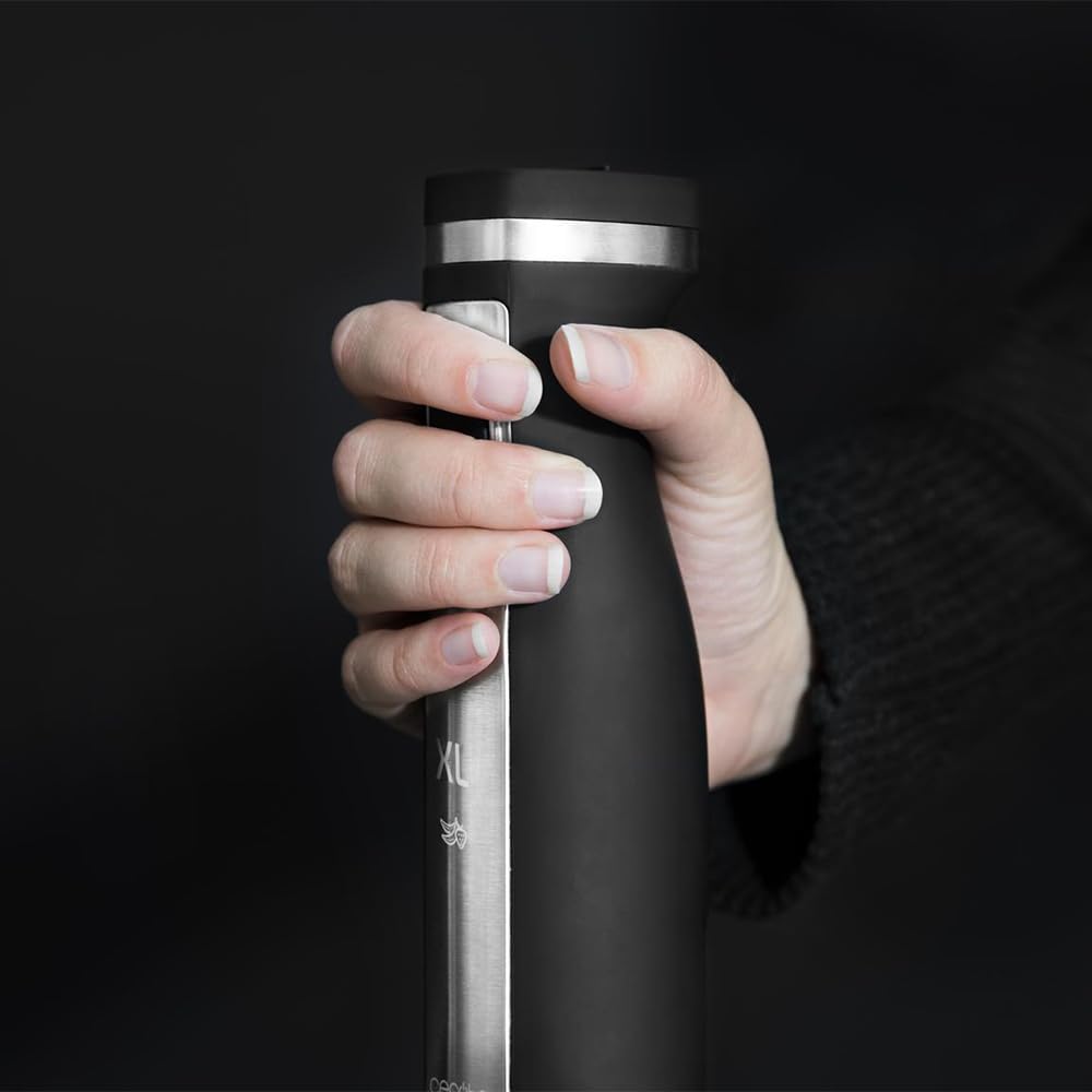 Cecotec Power TitanBlack 1500 XL PerfectCream&Crush Hand Blender, 1500 W, CrossBlades Technology with 4-Blade Blades, XL Foot, Includes Chopper, Whisk Sticks and Masher