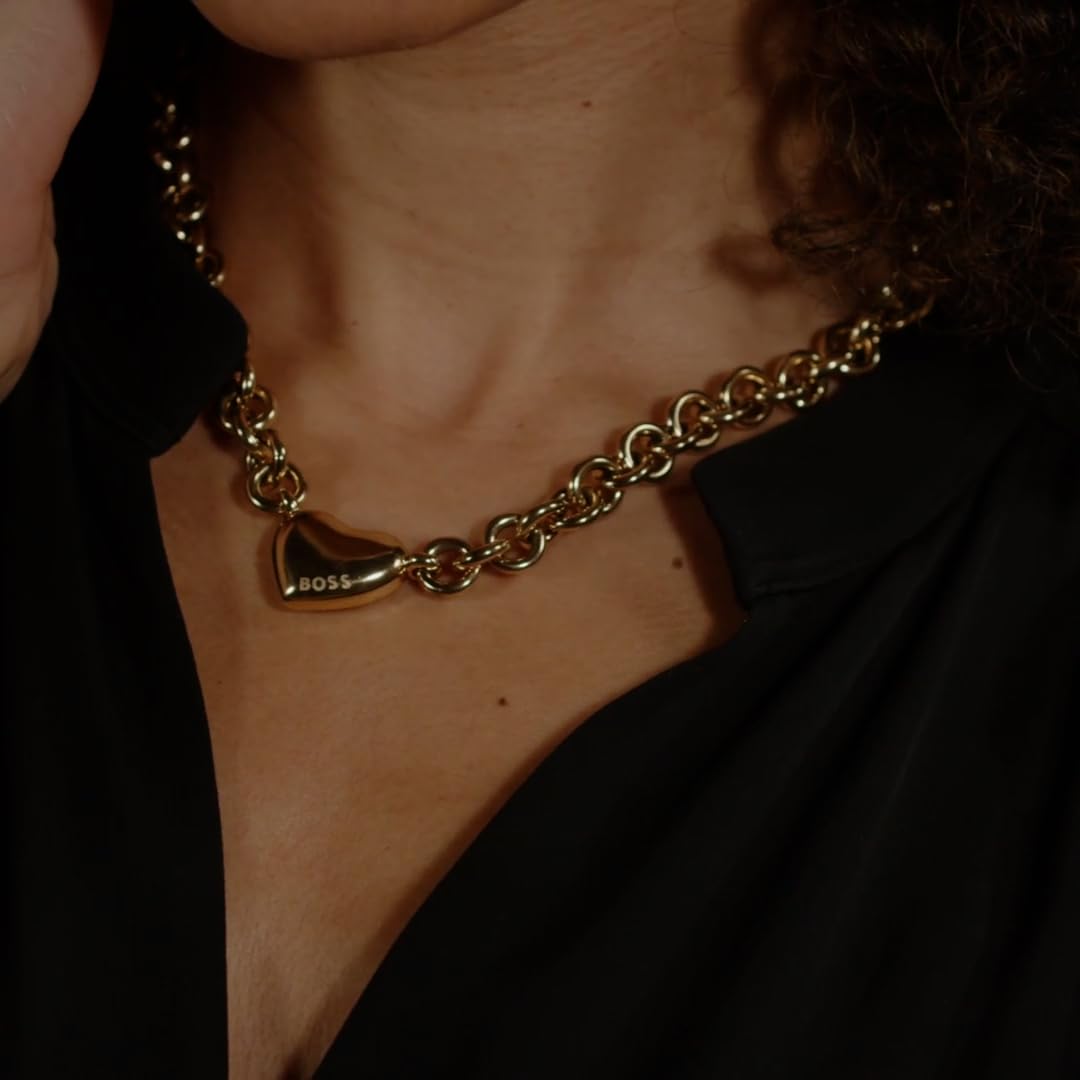 BOSS Jewelry Collar de cadena para Mujer Colección HONEY LOVE de Acero inoxidable y color oro amarillo