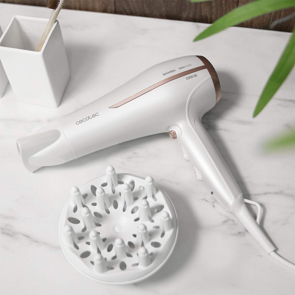 Cecotec Bamba IoniCare 5200 Aura Black Ionic Hair Dryer. 2300W, Concentrator and Diffuser, Frizz Free Hair, DC Motor, Real Ion, High Air Flow, 2 Speeds and 3 Temperatures