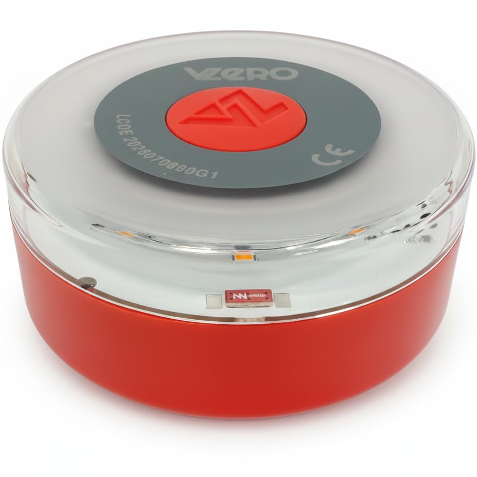 VZero V16 Emergency Light with Geolocation + Case, Certified Signal Connected with DGT 3.0, Suitable for 2026, Car Beacon with eSIM Included, High Power and Eye Protect System