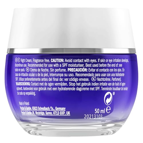 Olay Retinol 24 Crema de Noche Hidratante Facial, Cuidado de la Piel con Vitamina E Antioxidante. Cuidado de la Piel Well-aging durante la Noche: Suaviza, Renueva E Hidrata, 50 ml