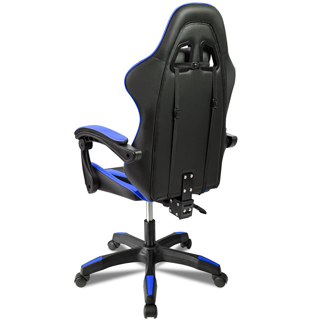 Ergonomic Reclining Gaming Chair with Lumbar and Cervical Cushion | Adjustable Height, Padded Armrests, 360° Wheels | Ideal for Office, Desk, Telework, Study, Gaming, Computer