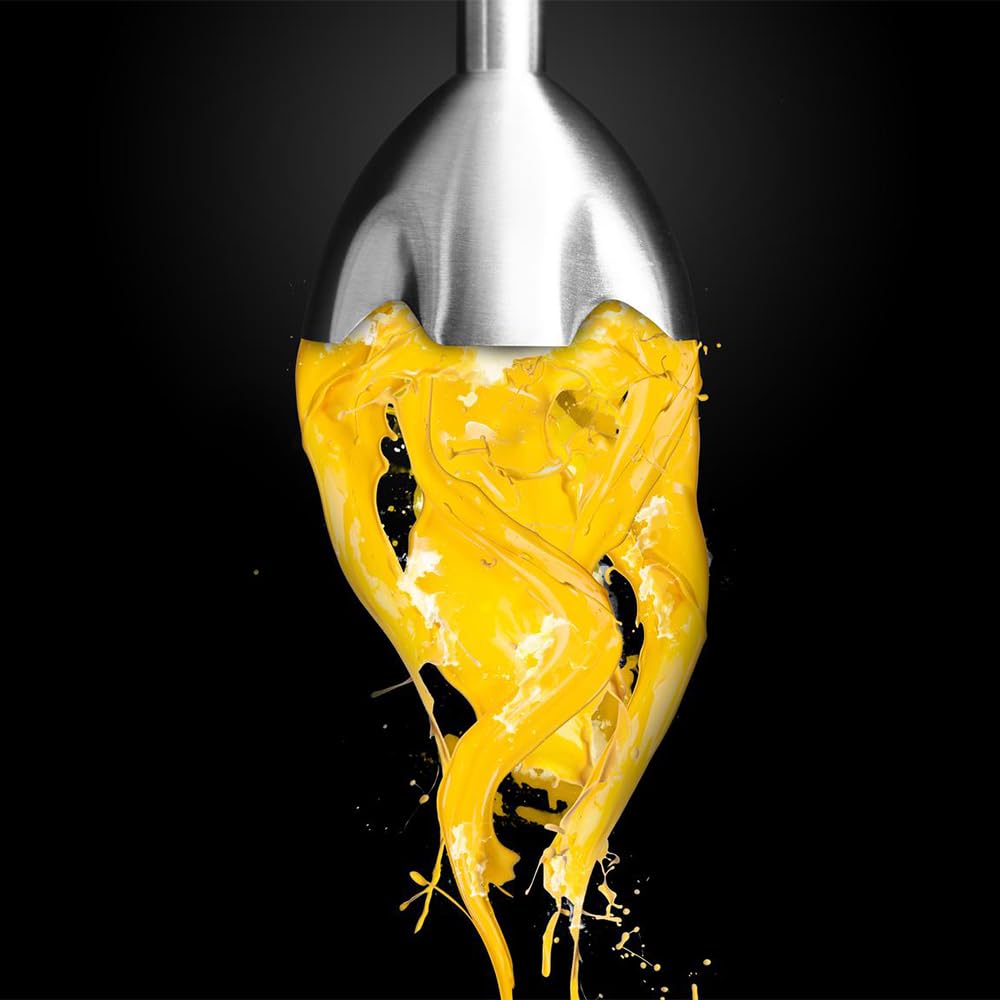 Cecotec Power TitanBlack 1500 XL PerfectCream&Crush Hand Blender, 1500 W, CrossBlades Technology with 4-Blade Blades, XL Foot, Includes Chopper, Whisk Sticks and Masher