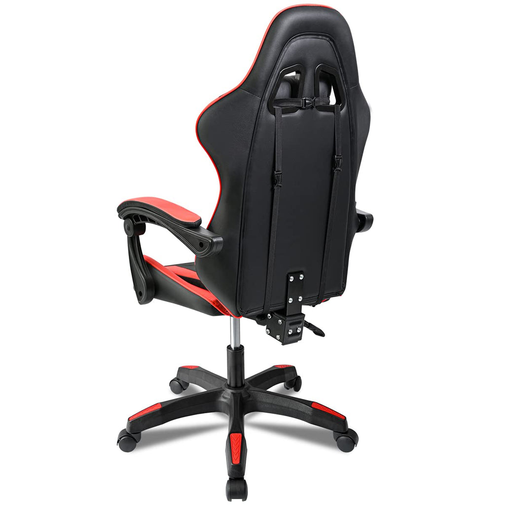 Ergonomic Reclining Gaming Chair with Lumbar and Cervical Cushion | Adjustable Height, Padded Armrests, 360° Wheels | Ideal for Office, Desk, Telework, Study, Gaming, Computer