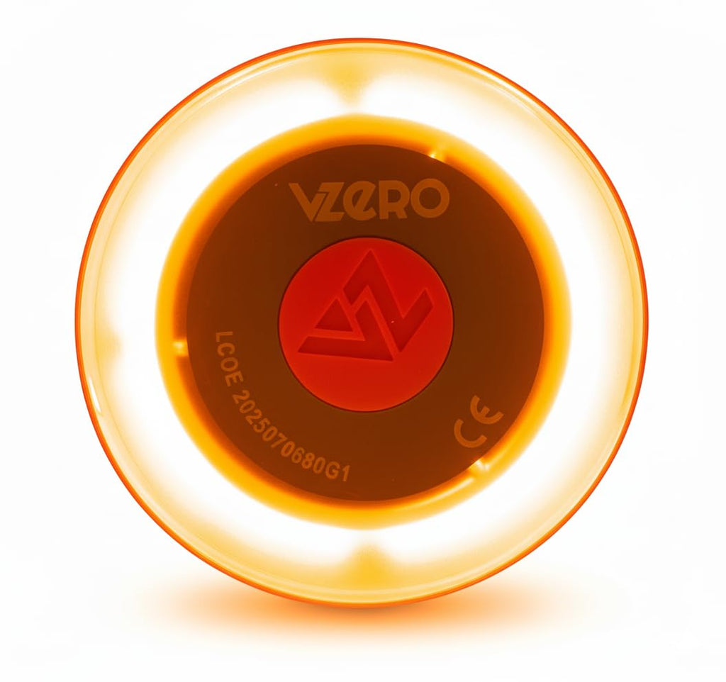 VZero V16 Emergency Light with Geolocation + Case, Certified Signal Connected with DGT 3.0, Suitable for 2026, Car Beacon with eSIM Included, High Power and Eye Protect System