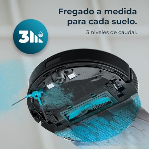 Cecotec Conga M50 Robot Vacuum Cleaner and Floor Scrubber, Laser Navigation, 5000Pa Suction Pressure, 3200 mAh Battery, Multifunction Brush for All Surfaces, Coverage up to 160 m²
