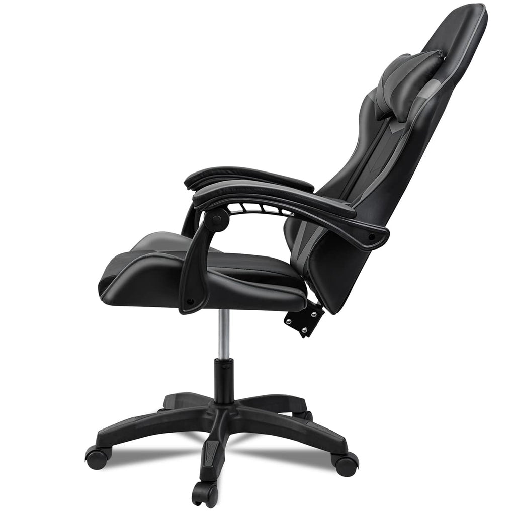 Ergonomic Reclining Gaming Chair with Lumbar and Cervical Cushion | Adjustable Height, Padded Armrests, 360° Wheels | Ideal for Office, Desk, Telework, Study, Gaming, Computer