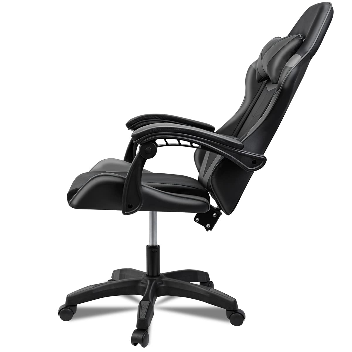 Ergonomic Reclining Gaming Chair with Lumbar and Cervical Cushion | Adjustable Height, Padded Armrests, 360° Wheels | Ideal for Office, Desk, Telework, Study, Gaming, Computer