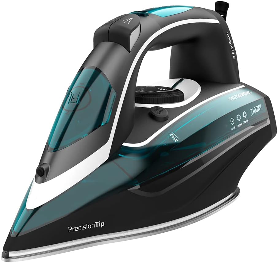 Cecotec Clothes Iron Vapor Fast-Furious 5010 Vital, Turbo Slide Aluminium Sole, Continuous Steam 55 g/min, Steam Stroke 200 g/min, Temperature Regulator, Anti-Drip, 2600 W