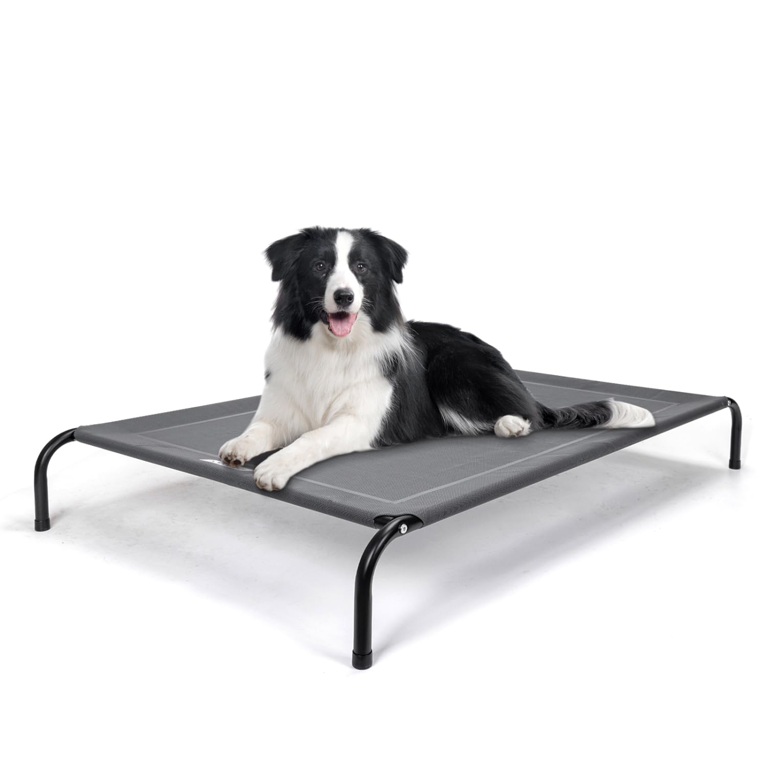 Nobleza Washable Raised Dog Bed, Cooling and Breathable for Outdoor and Indoor, Robust, Grey, L, 124 x 90 x 20 cm