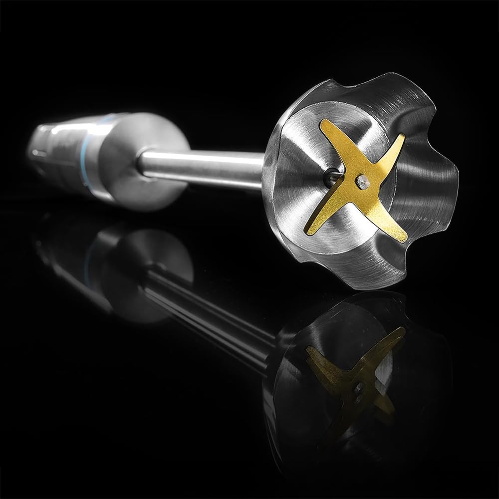 Cecotec Power TitanBlack 1500 XL PerfectCream&Crush Hand Blender, 1500 W, CrossBlades Technology with 4-Blade Blades, XL Foot, Includes Chopper, Whisk Sticks and Masher