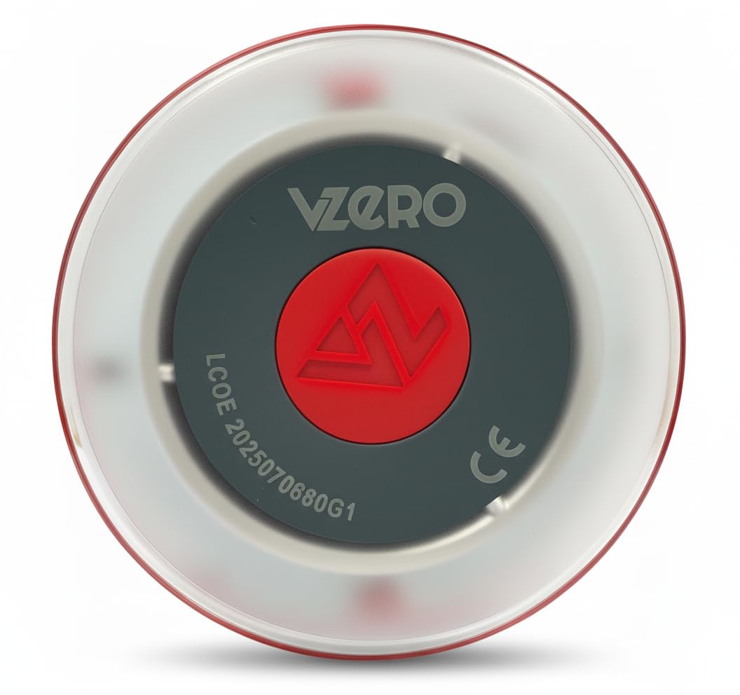 VZero V16 Emergency Light with Geolocation + Case, Certified Signal Connected with DGT 3.0, Suitable for 2026, Car Beacon with eSIM Included, High Power and Eye Protect System