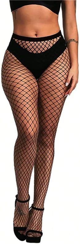 Fishnet Stockings for Women Sexy Sheer Mesh High Waist Thigh High Stockings Footless Tights